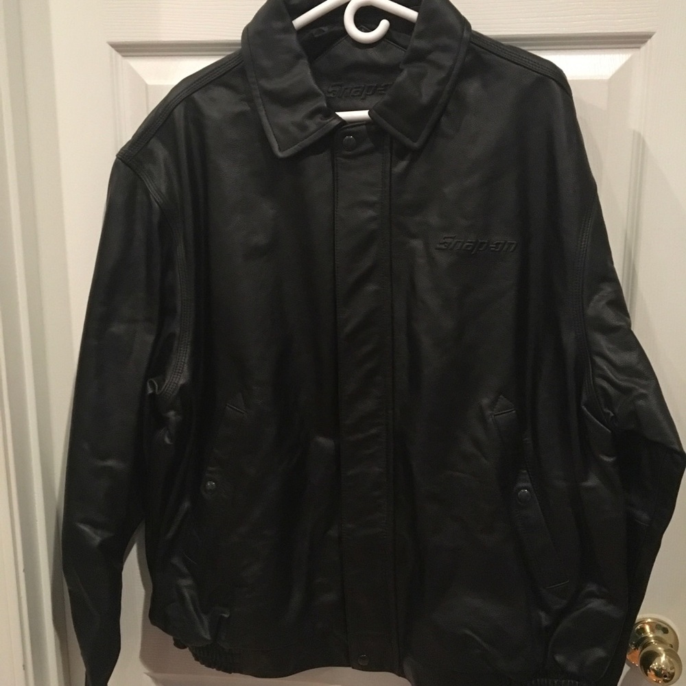 SnapOn Black Leather Coat - New with tags